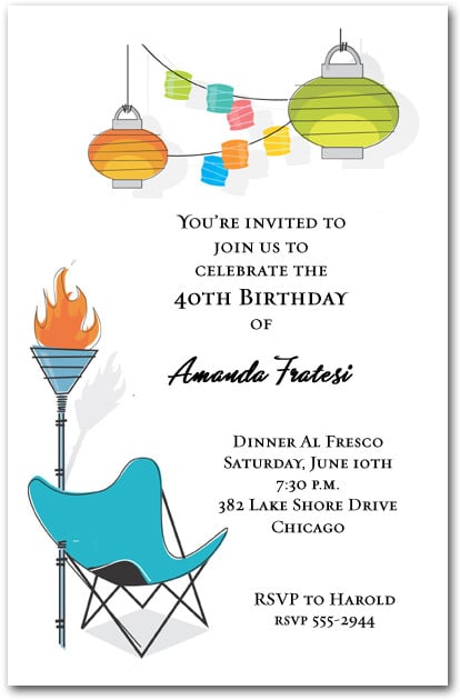 Retro Summer Patio Party Invitations