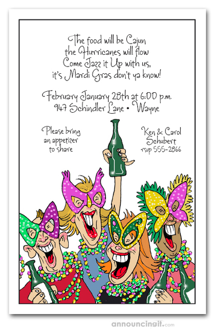 Revelers Mardi Gras Invitations