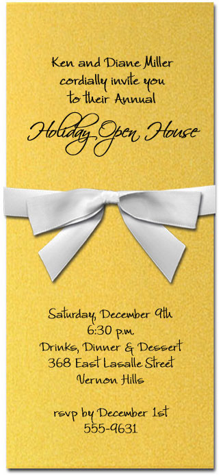 Shimmery Gold Invitation & White