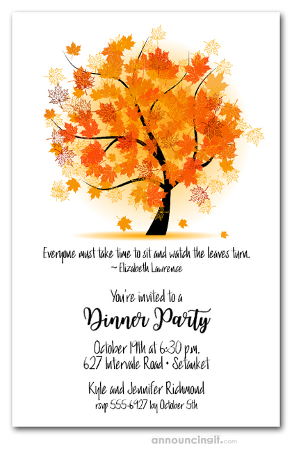 Autumn Maple Tree Party Invitations