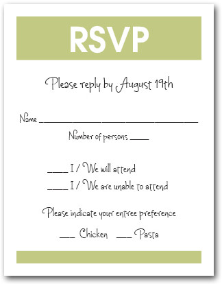 White & Celery RSVP Card #3