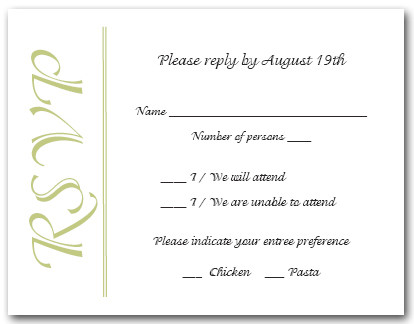 Celery on White RSVP Cards #6