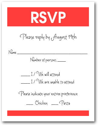 White & Scarlet RSVP Card #3