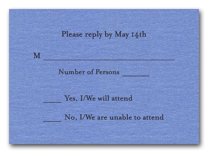 Shimmery Blue RSVP Cards