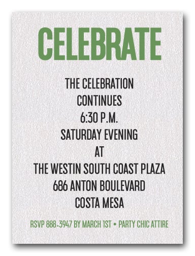 Green on White Celebration