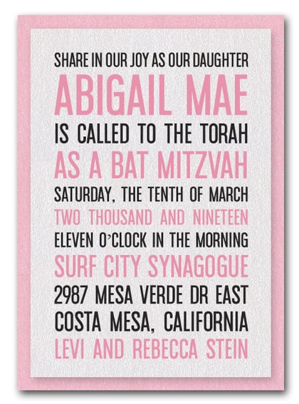 Shimmery White & Pink Bat Mitzvah