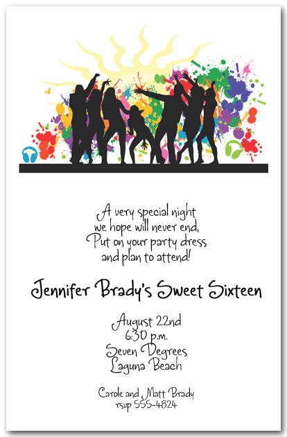 Silhouette Dance Party Invitations