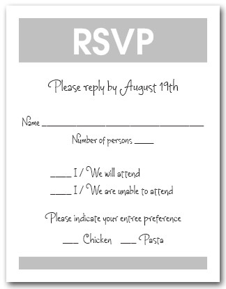 White & Silver RSVP Card #3