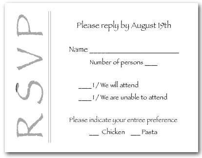Silver on White RSVP Cards #6