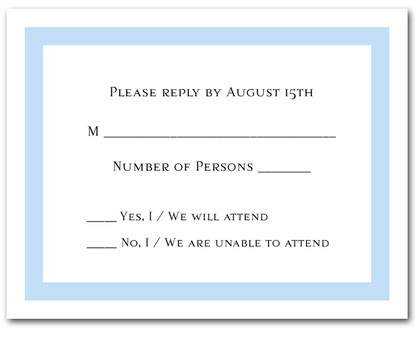 Sky Blue Border RSVP Cards #5