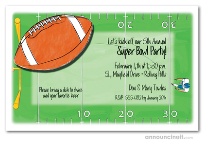 Sky High Kick Super Bowl Invitations