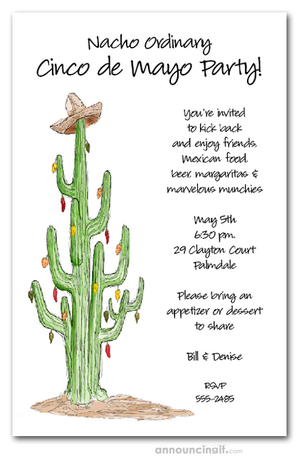 Sombrero and Peppers Cactus Invitations