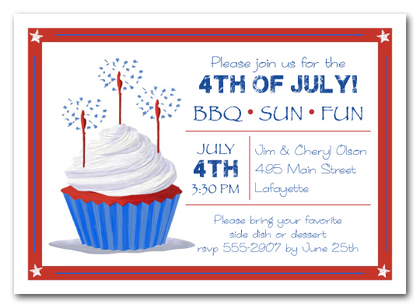 Sparkler Cupcake Invitations