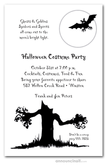 Spooky Tree Halloween Party Invitations