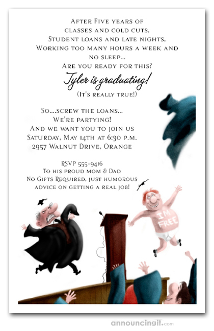 Streaker Graduation Party Invitations