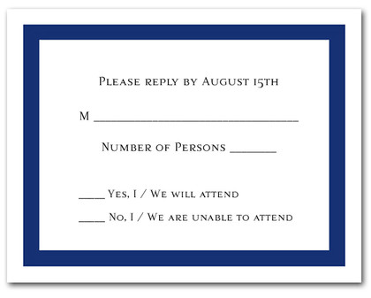 Navy Border RSVP Cards #5