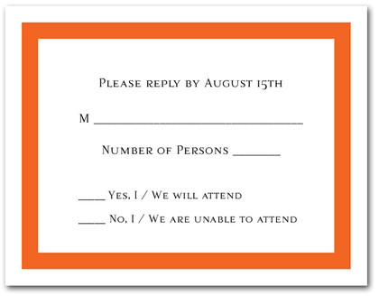 Orange Border RSVP Cards #5