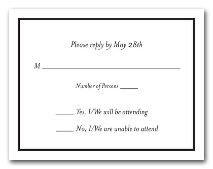 Black Border RSVP Cards #8