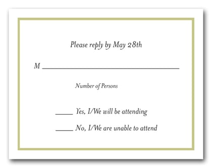 Celery Green Border RSVP Card #8