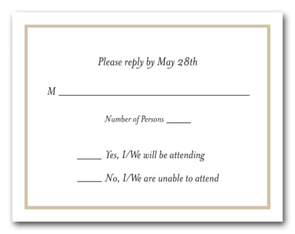 Champagne Border RSVP Cards #8