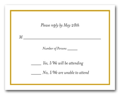 Goldenrod Border RSVP Card #8