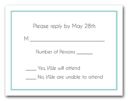 Tiffany Blue Border RSVP Card #8