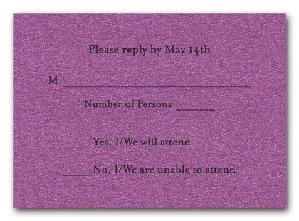 Shimmery Purple RSVP Cards