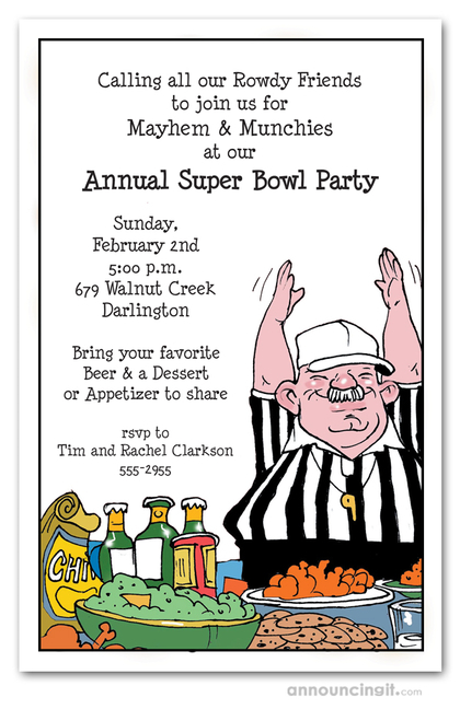 Food Ref Super Bowl Party Invitations