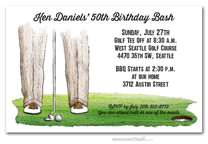 The Putt Golf Theme Invitations