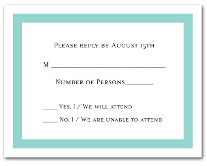 Tiffany Blue Border RSVP Cards #5