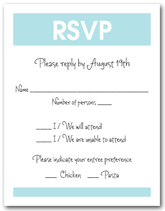 White & Tiffany Blue RSVP Card #3