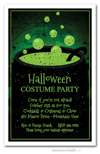Toxic Green Brew Halloween Invites