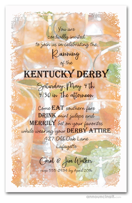 Tray of Juleps Kentucky Derby Invitations