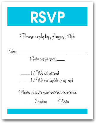 Turquoise Border RSVP Cards #3