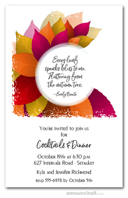 Vibrant Fall Leaves Invitations