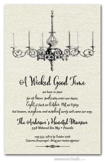 Halloween Chandelier Shimmery Invitations