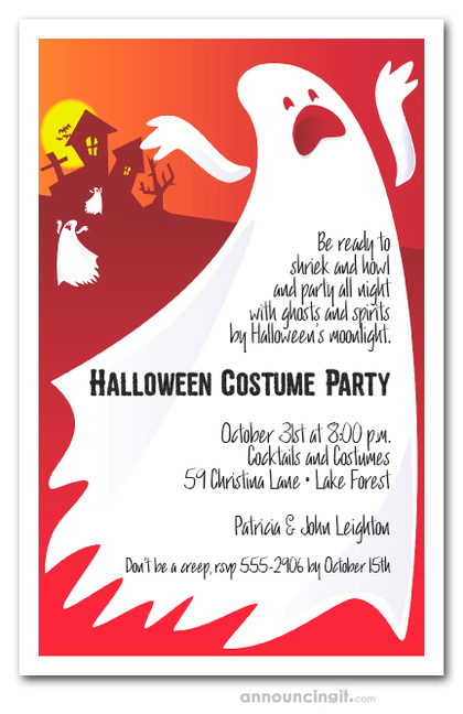 Wailing Ghosts Halloween Invitations