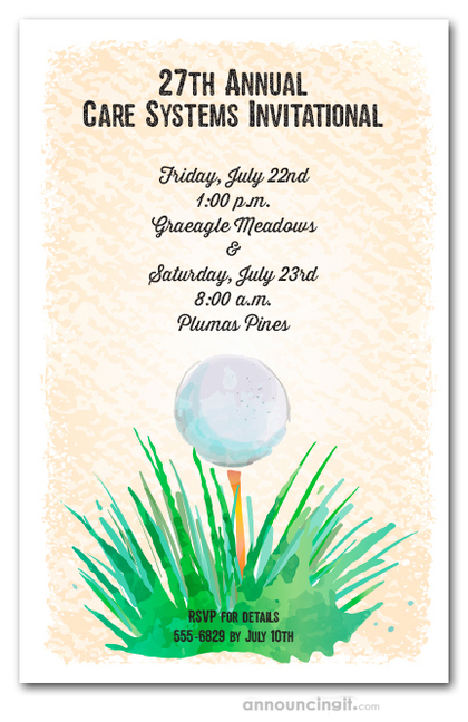Watercolor Golf Ball Invitations