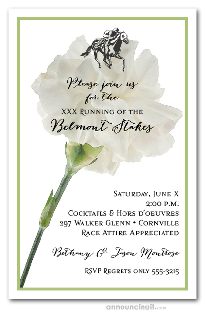 White Carnation Belmont Stakes Invitations