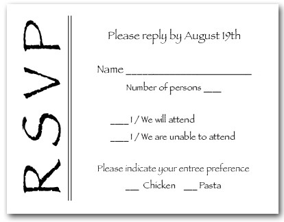 Black on White RSVP Cards #6