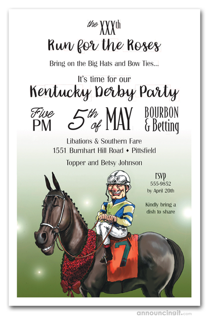 Winning Smiles Derby Party Invitations