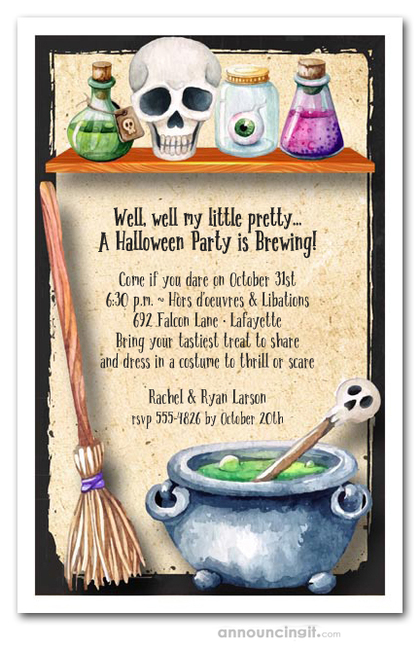 Witch's Workroom Halloween Invitations