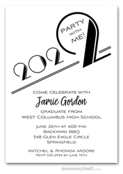 Art Deco Black Graduation Party Invitations