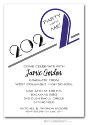 Art Deco Blue Graduation Party Invitations