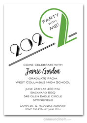 Art Deco Green Graduation Party Invitations