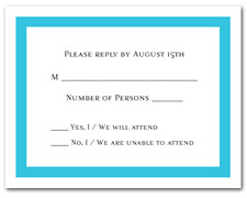 Turquoise Border RSVP Cards #5