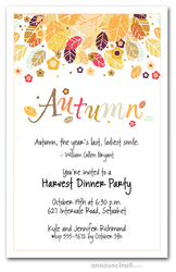 Autumn Season Fall Party Invitations