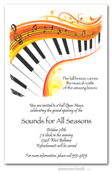Autumn Song Piano Keys Invitations