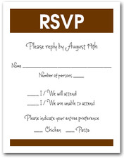 White & Brown RSVP Card #3