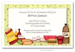 Barbecue Fixings Graduation Invitations